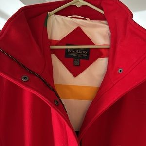 Pendleton Red Wool with striped lining women’s coat XL